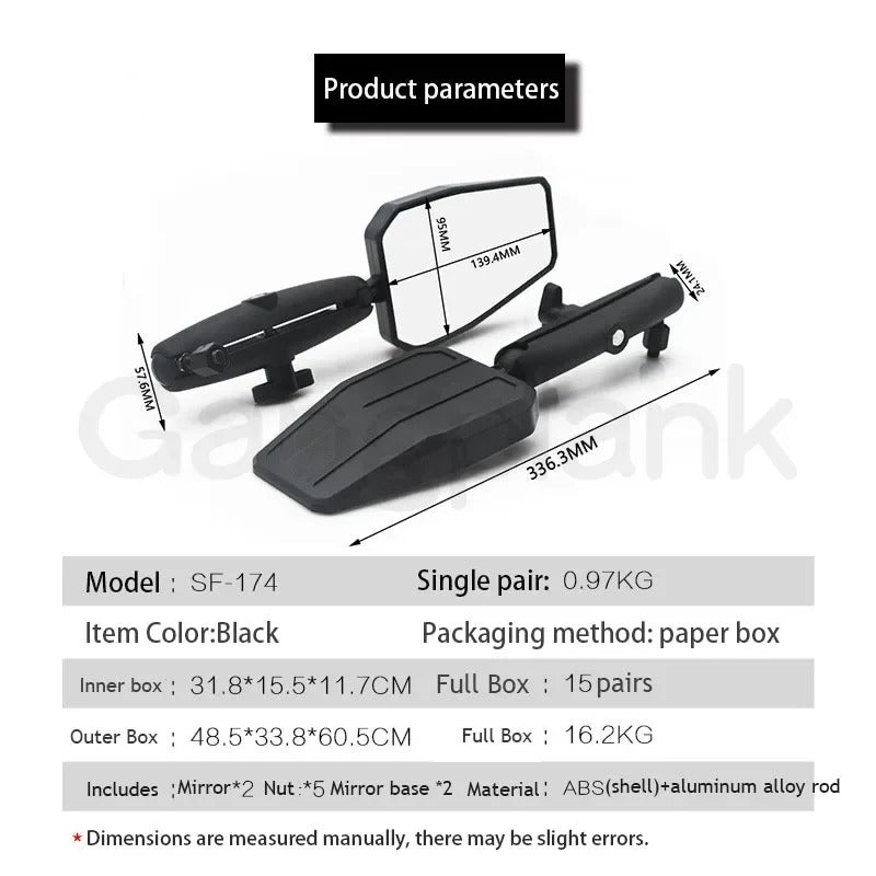 Motorbike Parts Foldable Adventure ADV Car Wind Rearview Mirror Off-road Motorcycle Scooter Folding Rearview Mirror Side Mirrors